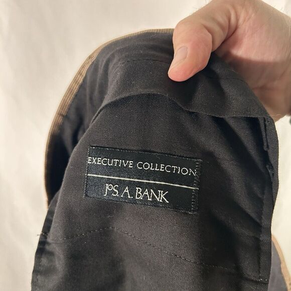 Jos A Banks Executive Collection Pants Men's 36R Brown 100% Wool Pleated - Picture 4 of 8